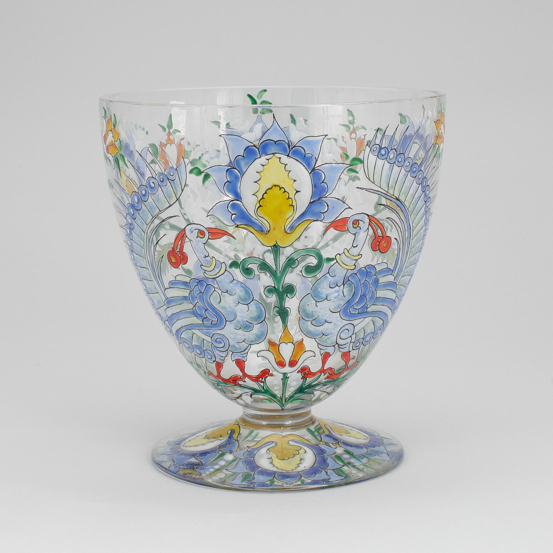SKÅL, glas, signerad  Mei-Lin Li, 1900-tal.