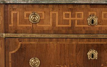 A Gustavian late 18th century commode by G Foltiern, not signed.