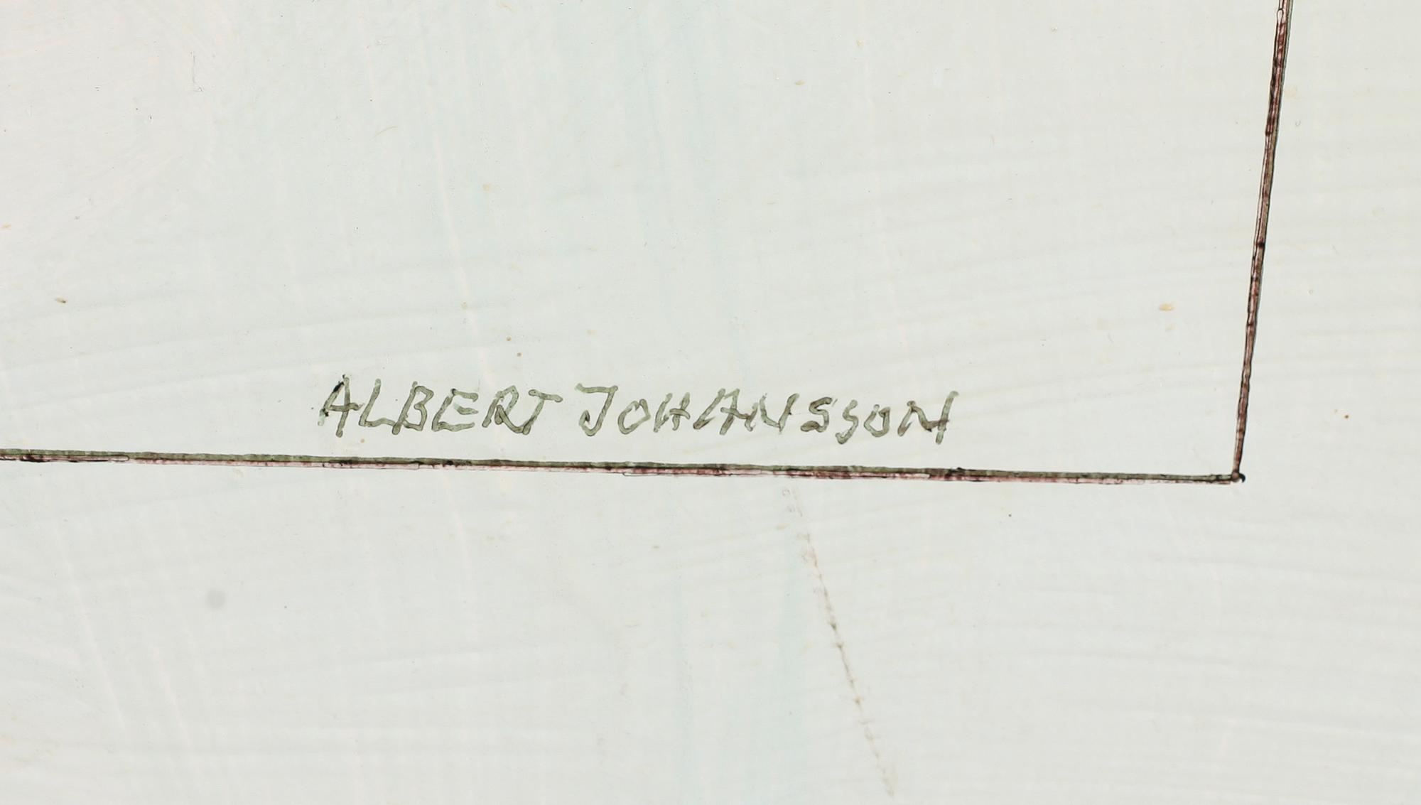 ALBERT JOHANSSON, olja på pannå, signerad.