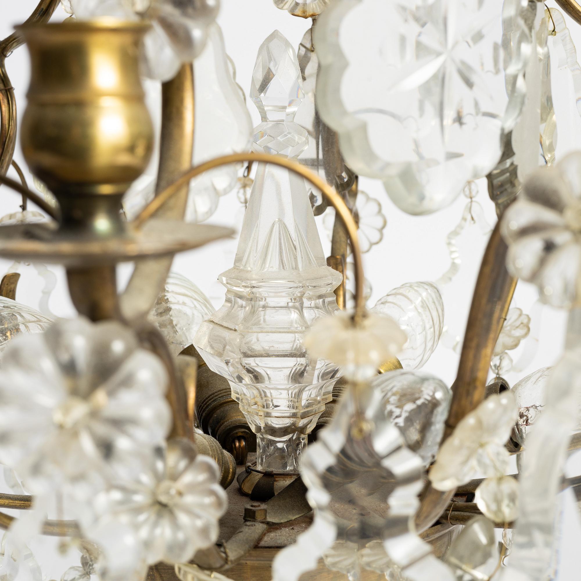 A Rococo style chandelier, first half of the 20th century.