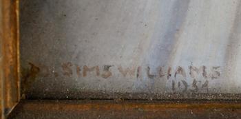 OKÄND KONSTNÄR, tempera på pannå, signerad Dorothy Sims-Williams och daterad 1954.