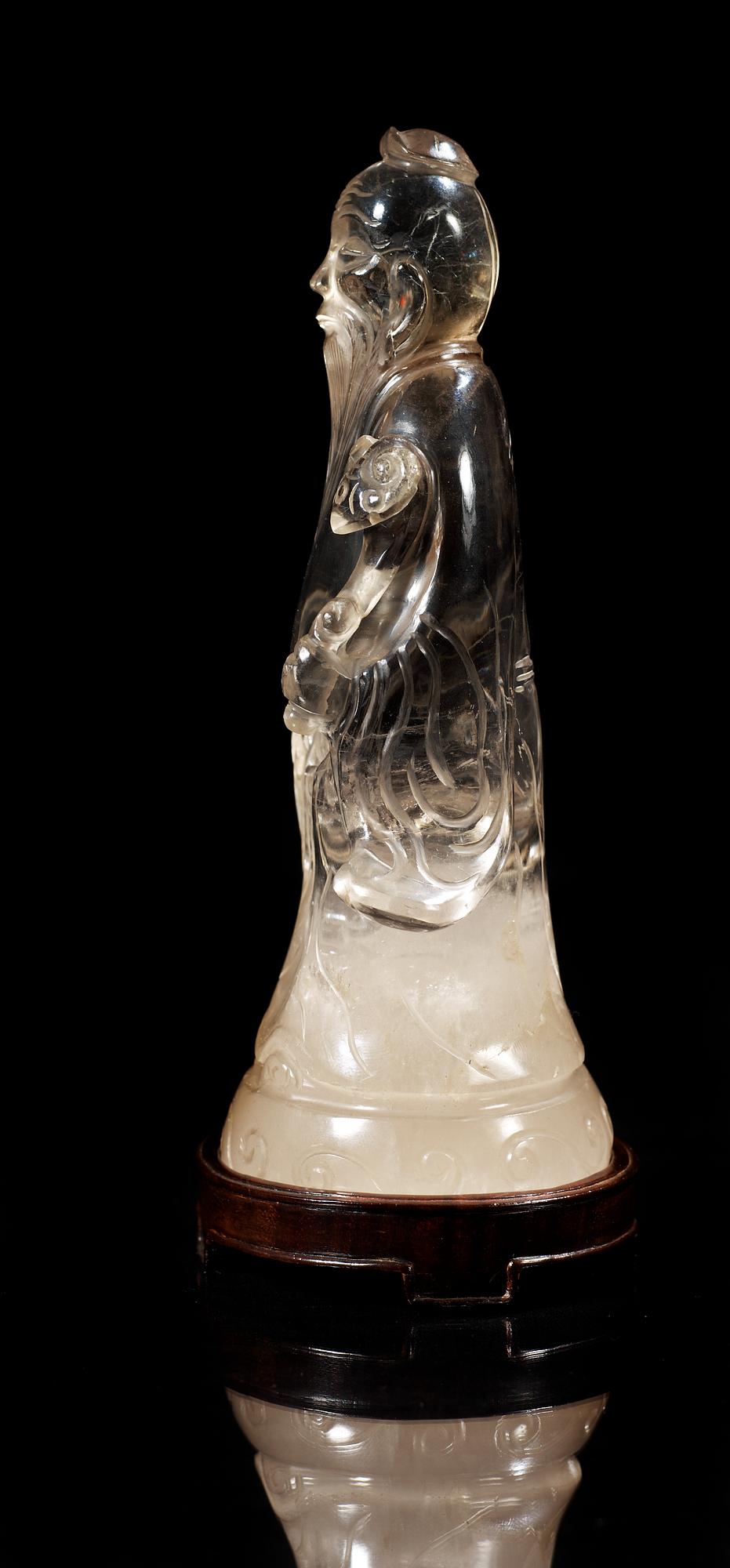 A rock chrystal figure of Shoulau, late Qing dynasty.