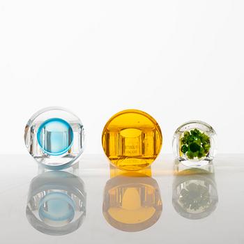 Siv Lagerström, three acrylic rings, 1970s.