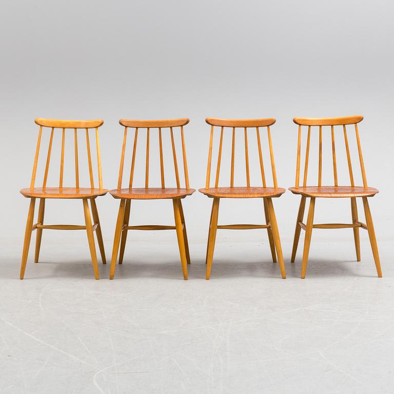 A set of four 'Fanett' chairs by Ilmari Tapiovaara, Edsbyverken.