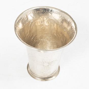 A Swedish silver beaker, mark of Petter Lund, Nyköping 1736.
