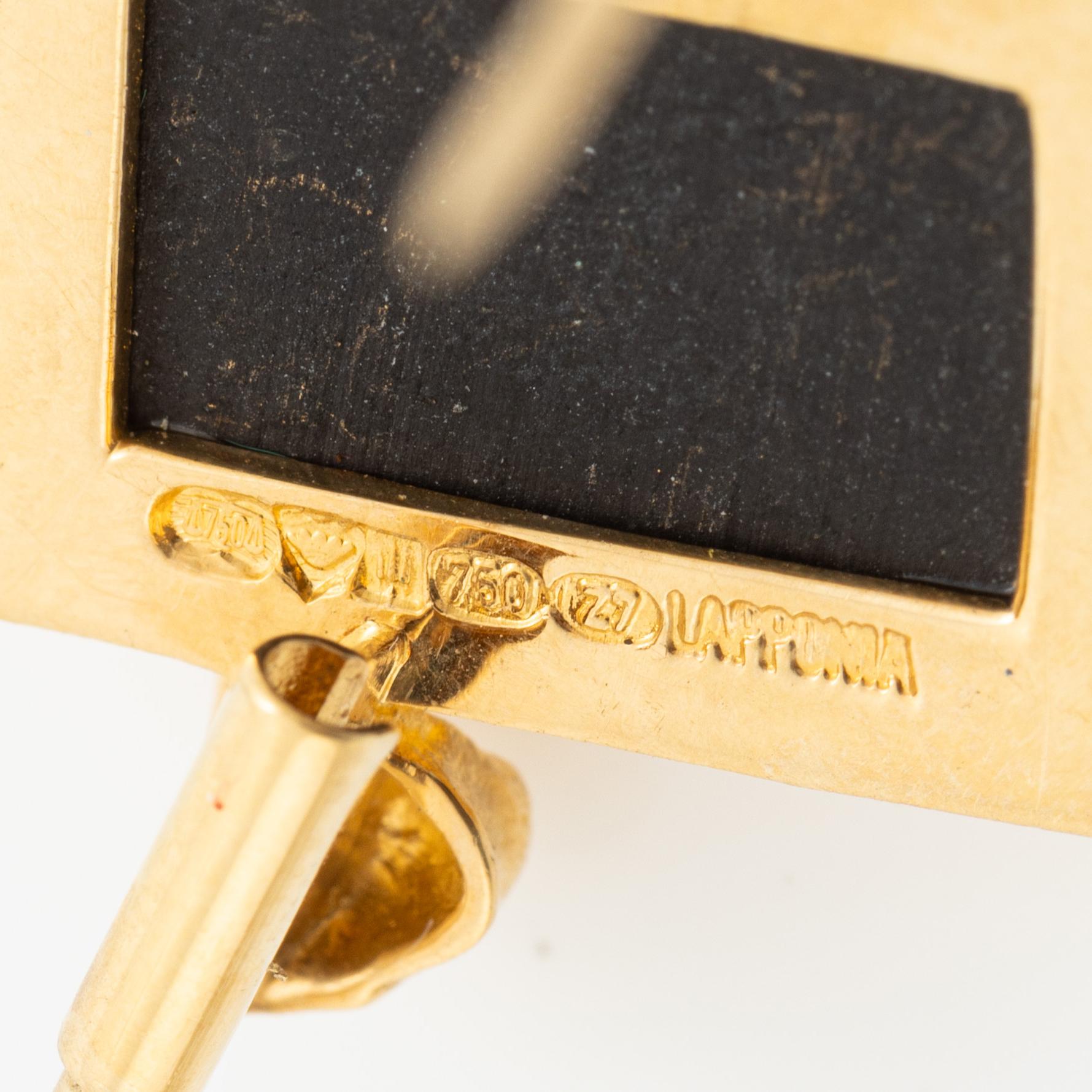 Björn Weckström, brosch, 18K guld med blå sten (sannolikt opal), Finland 1977. För Lapponia.