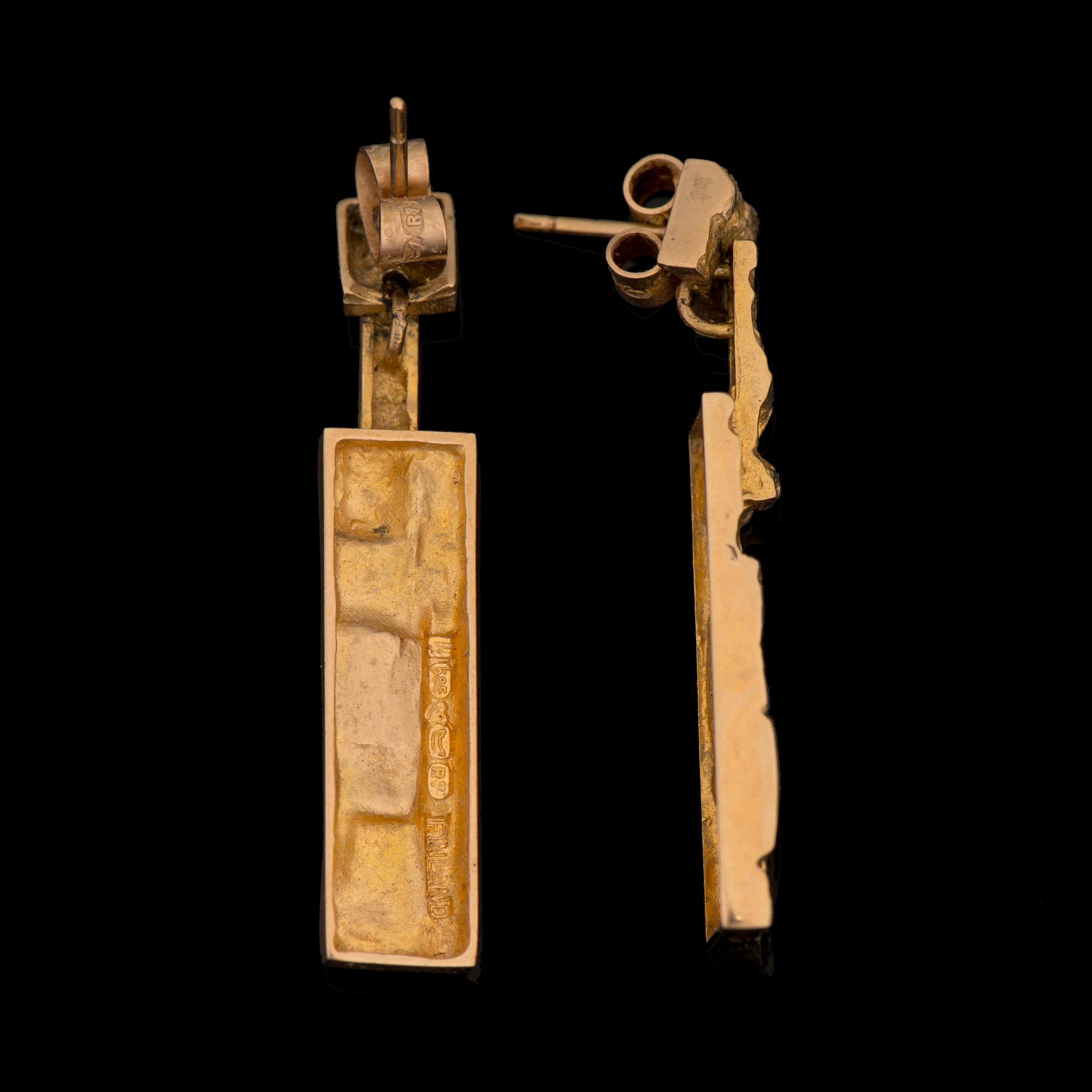 BJÖRN WECKSTRÖM, COLLIER och ÖRHÄNGEN, "Tundra", 14K guld. Lapponia 1970-73.