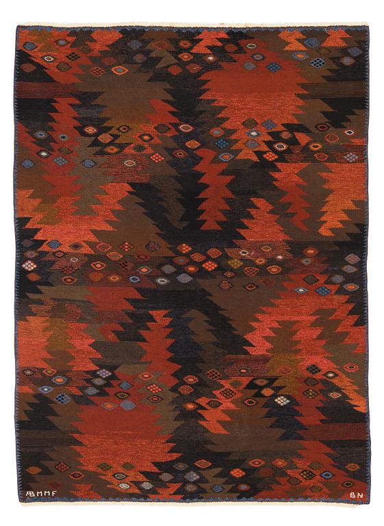 CARPET. "Tånga brun original". Tapestry weave. 259,5 x 188 cm. Signed AB MMF BN.