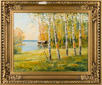 VICTOR NIKKANEN, oil on canvas, signed.