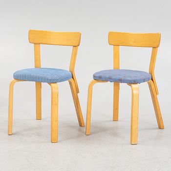 Alvar Aalto, stolar, 6 st, modell 69, Artek, Finland.