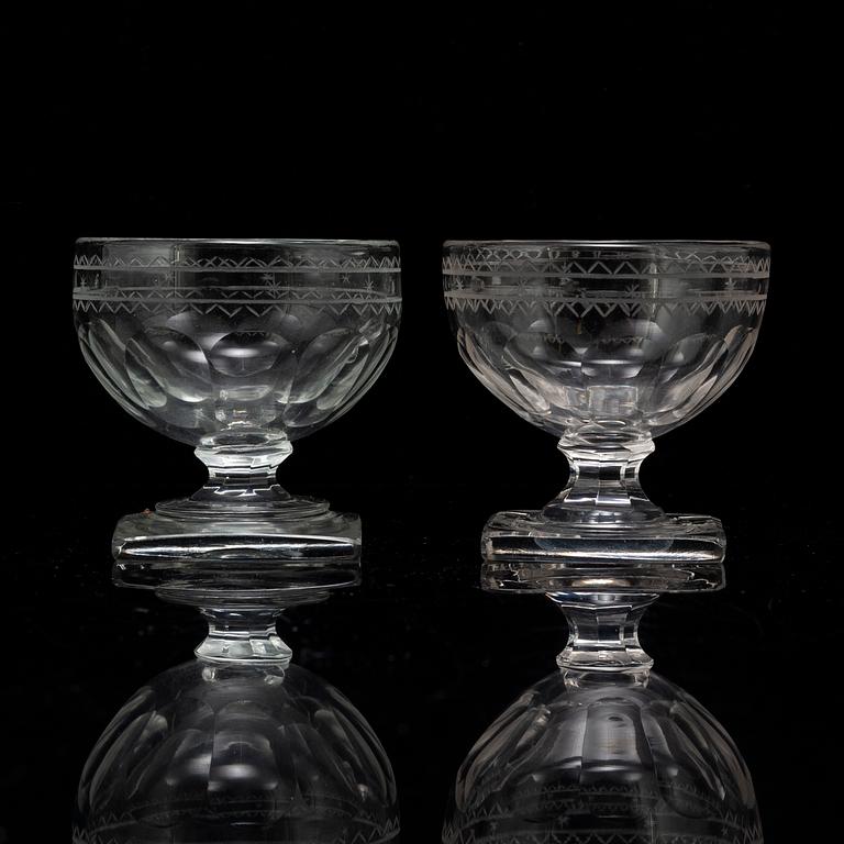 Starkvinsglas, 7 st, 1900-tal. Louis XVI-stil.