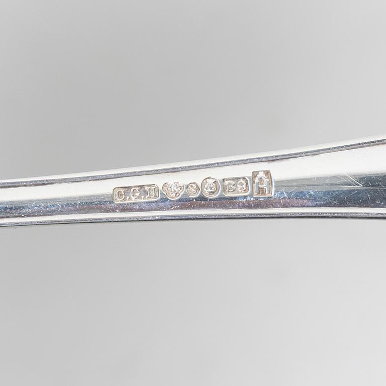 Six spoons, 'Skytte' model, MGAB and C.G. Hallberg Uppsala and Stockholm 1958.