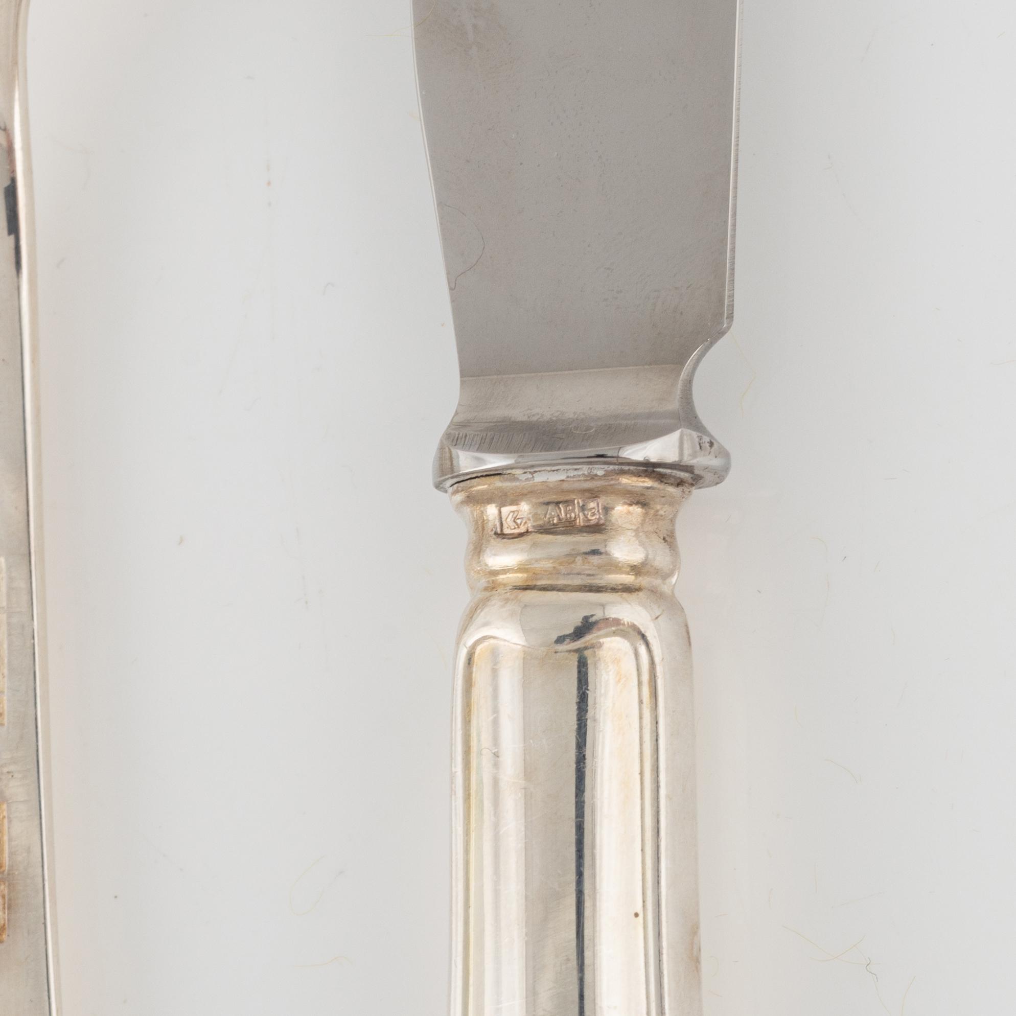 A 49-piece Swedish silver cutlery, bearing the mark of GAB. including Eskilstuna 1979.