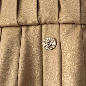 Chanel, a georgette crepe golden dress, french size 34.