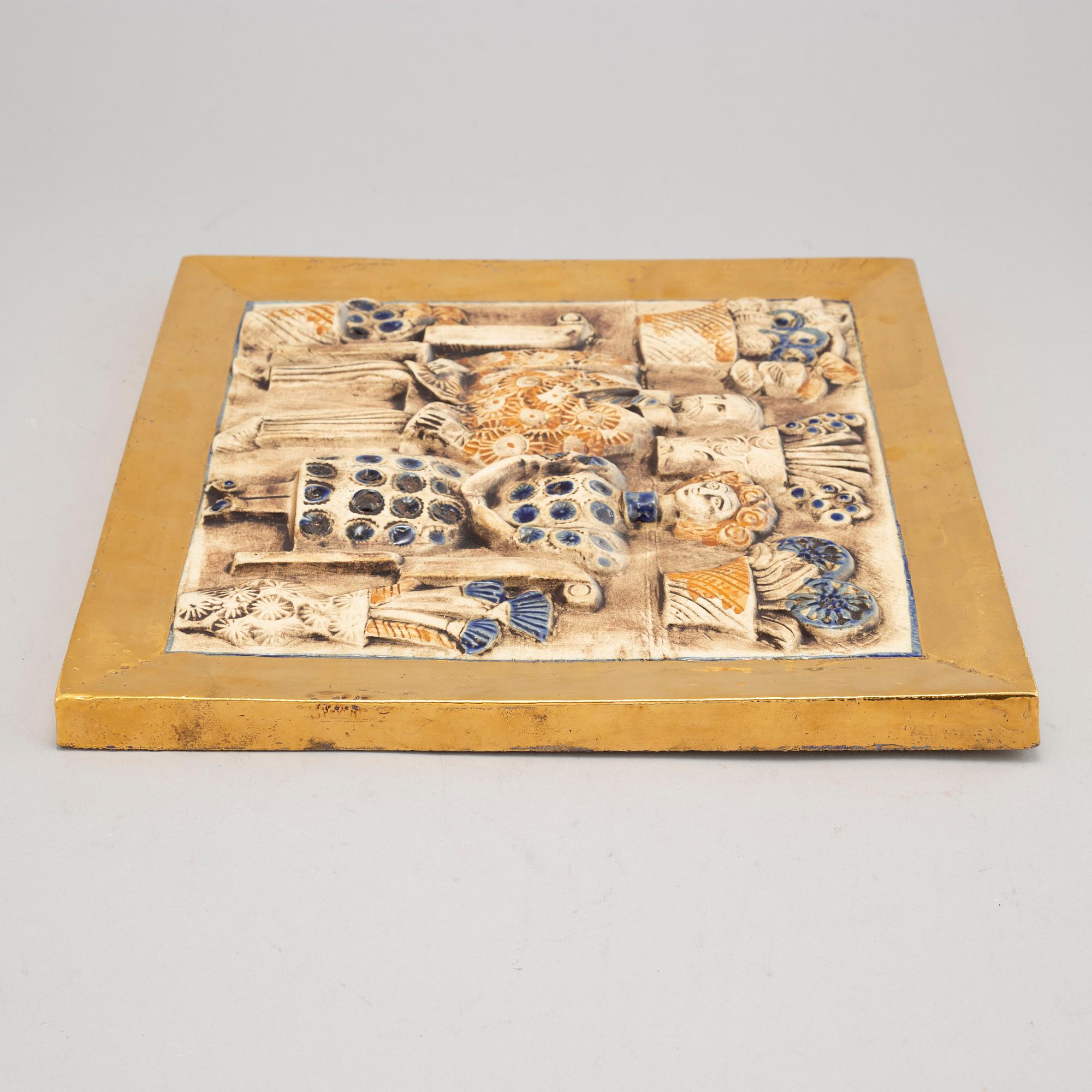 Lisa Larson, a stoneware wall relief, Gustavsberg.