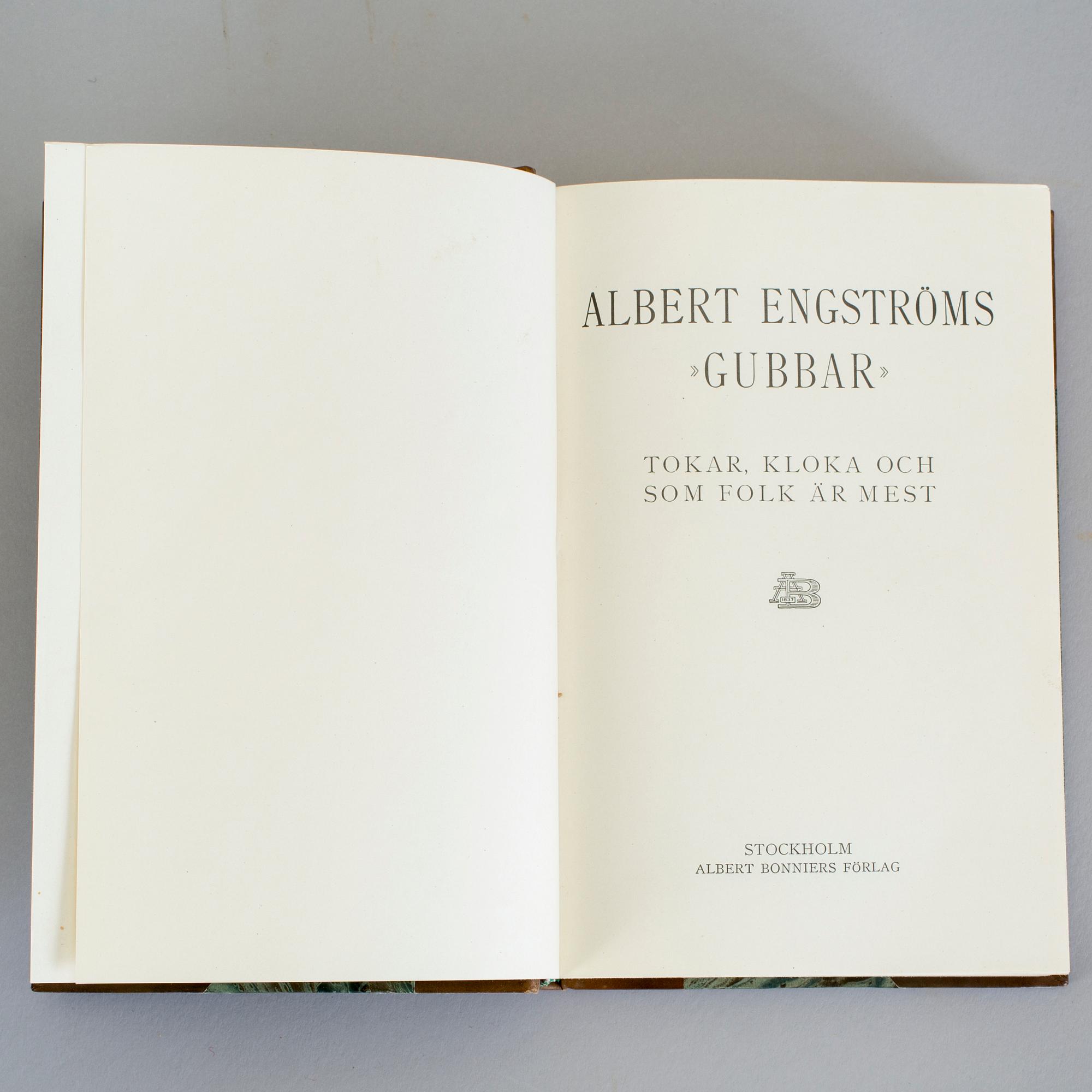 ALBERT ENGSTRÖM, 11 vol, bla Samlade berättelser av Albert Engström, Stockholm 1924-27.