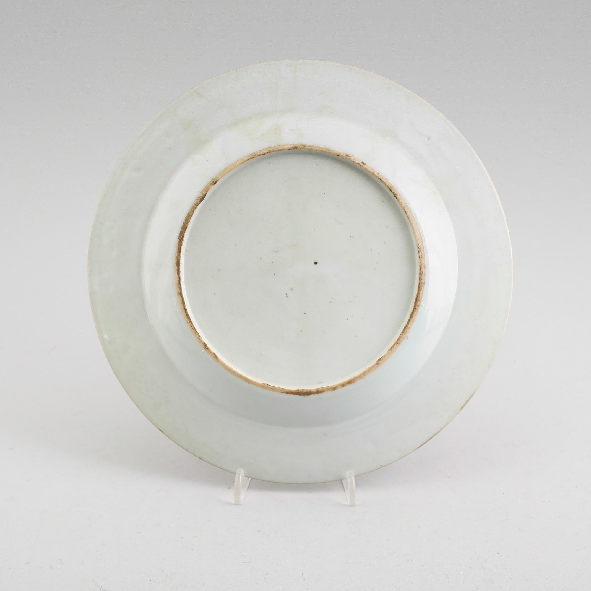 TALLRIK, porslin. Qing dynastin, Qianlong (1736-1795).