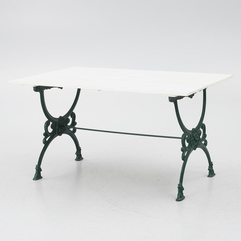 Garden bench, armchair and table, 20th century.