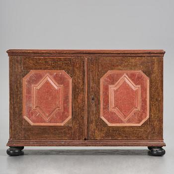 A Swedish polychrome-painted baroque cupboard, late 17th century / circa 1700.
