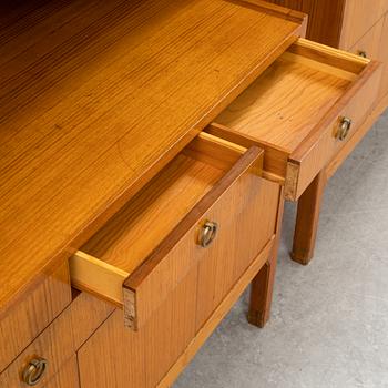 A pair of elm wood book cases attributed to Peter Bramberg, mid 20th Century.