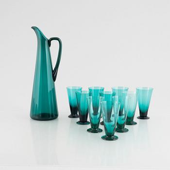 Nanny Still, a glass carafe with ten glasses, model T/335, Riihimäen Lasi Oy, in production 1950-1966.