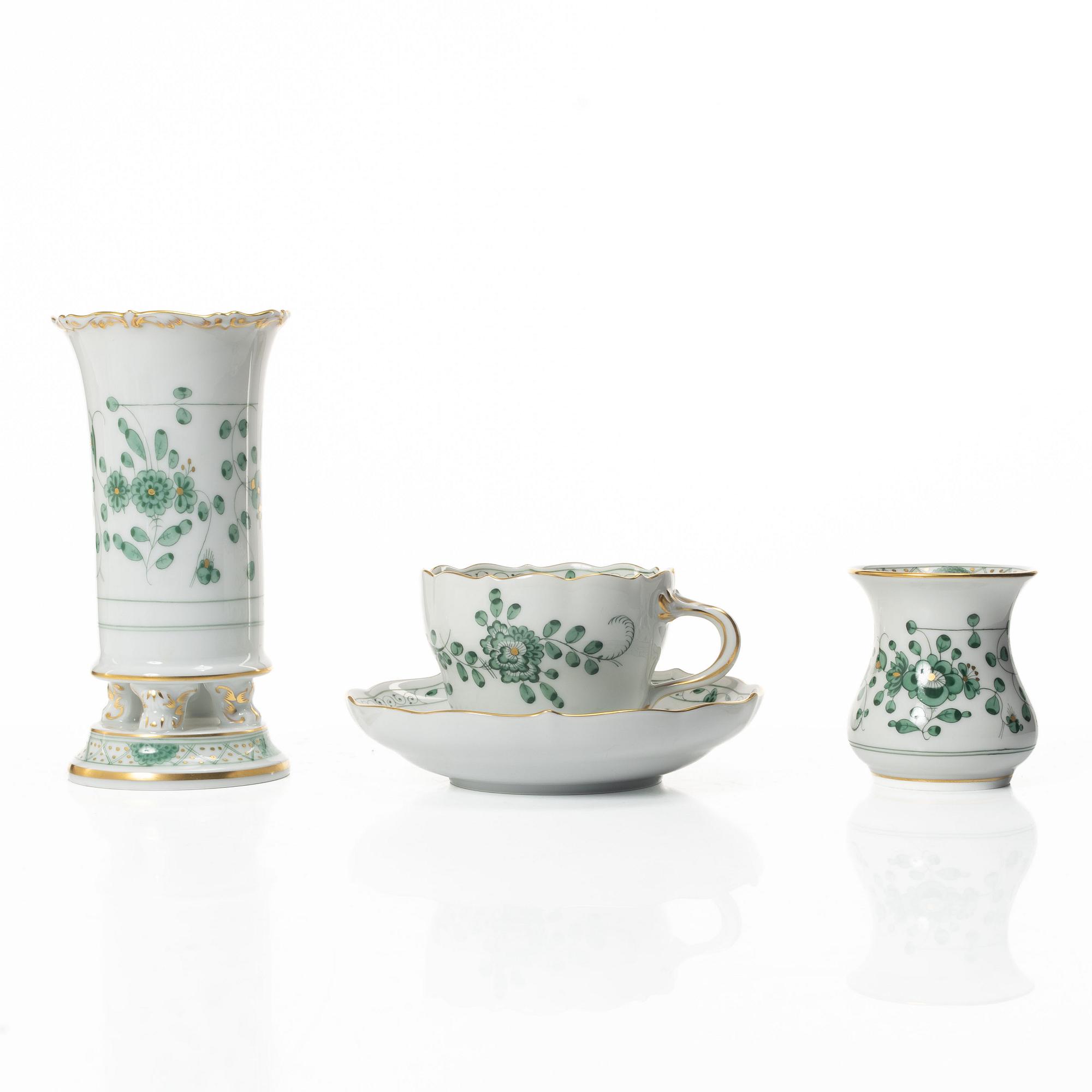 Meissen, Coffee service, 44 pieces, porcelain, “Indisch grün”, 3rd quality.