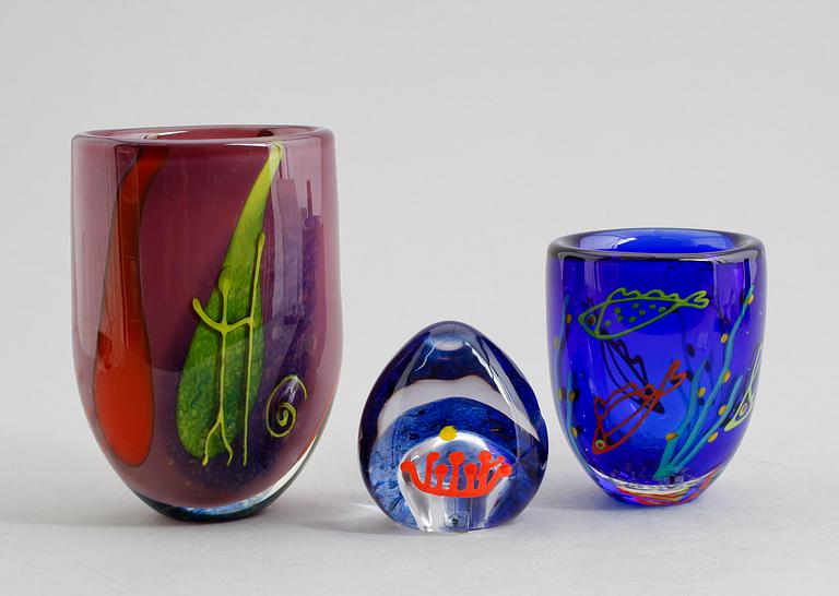 KONSTGLAS, 3 delar, Carlos Pebaqué, Gullaskruf.