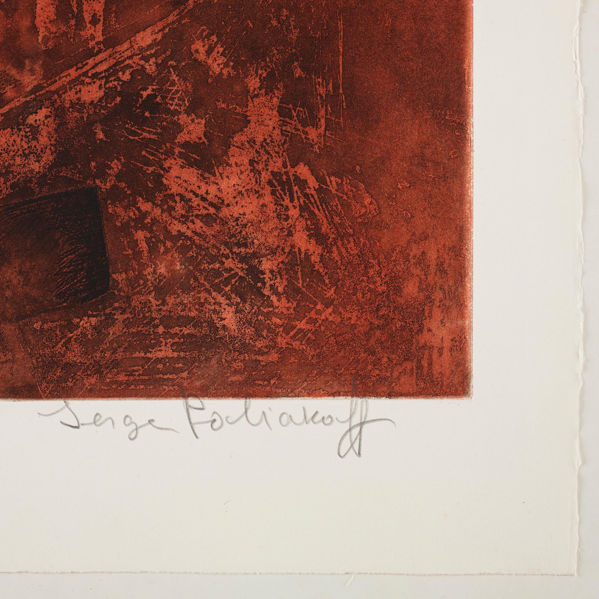 Serge Poliakoff, "Composition brune et rouge".