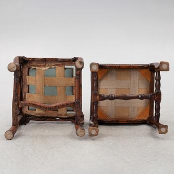 Two late-Baroque stools, around 1700.