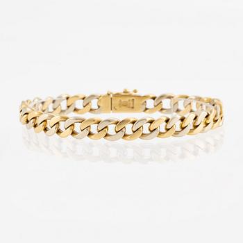 Bracelet 18K gold curb link, two-tone.