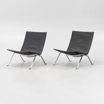 Poul Kjaerholm, fåtöljer, ett par, "PK22", Fritz Hansen, Danmark.