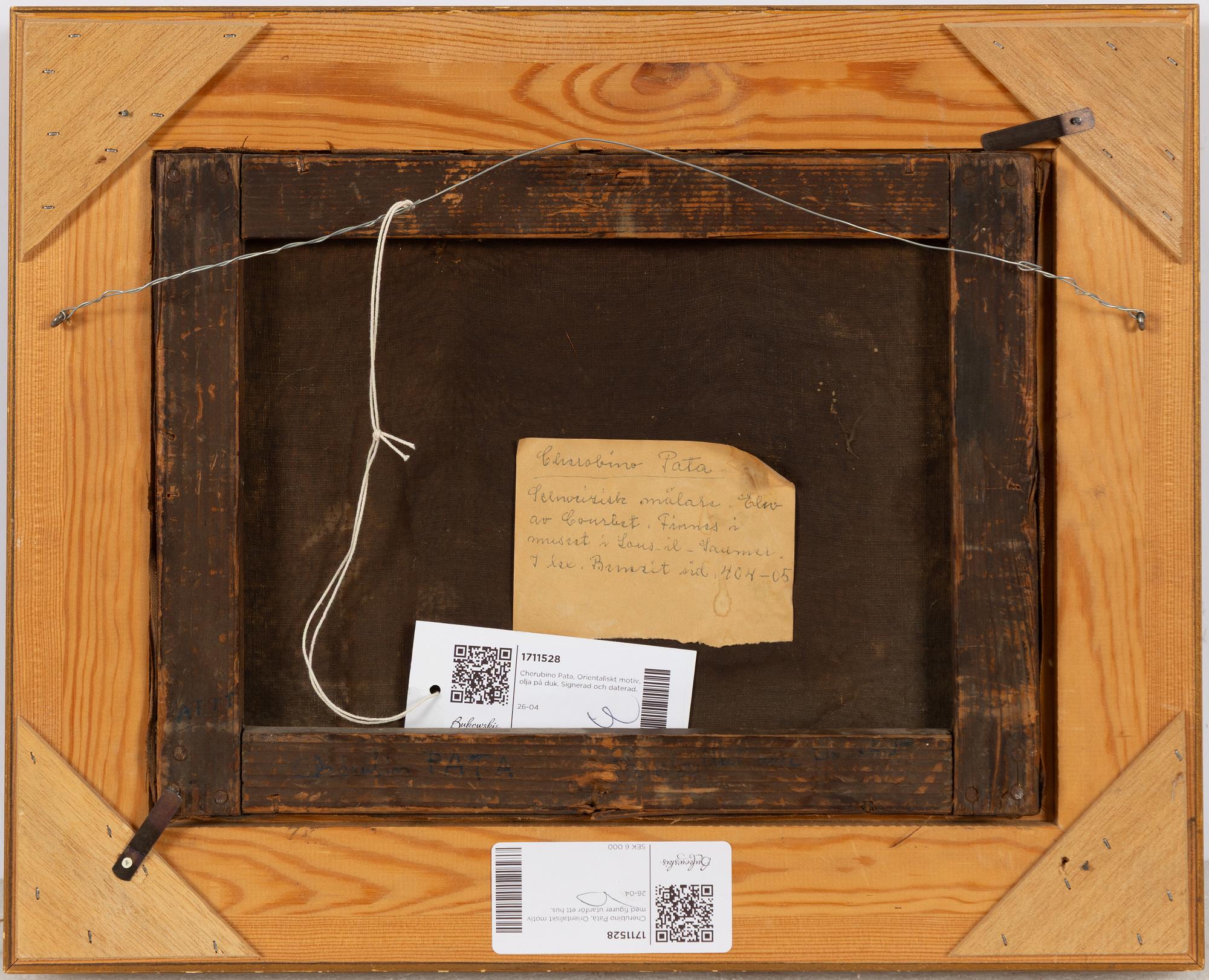 Cherubino Patà, Translation: "Oriental motif with figures outside a house".