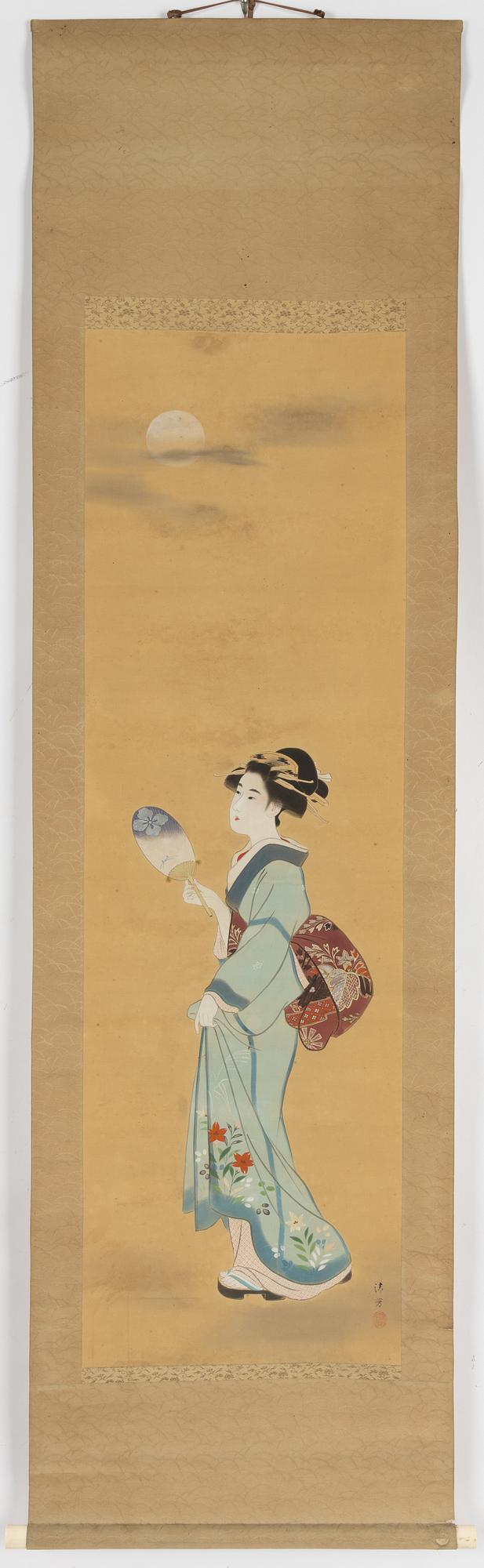 Kiyokata Kaburagi, gouache på siden, ca. 1920.