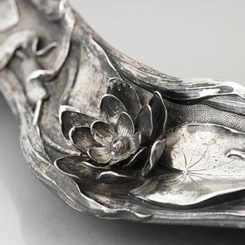 CF Carlman, bordsplateau, Art Nouveau Stockholm 1899, silver.