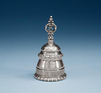 A Russian 19th century parcel-gilt table-bell, unknown makers mark, Moscow 1860.