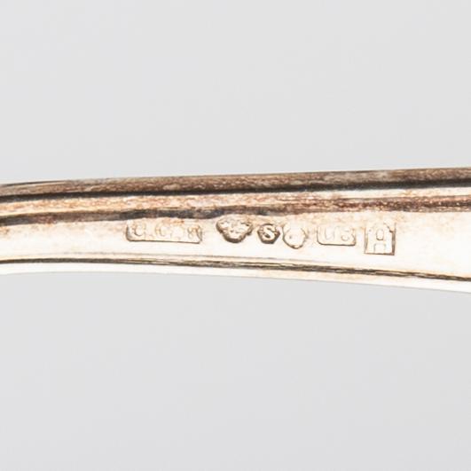 CG Hallberg bestick  48 dlr silver Malmö 1946.