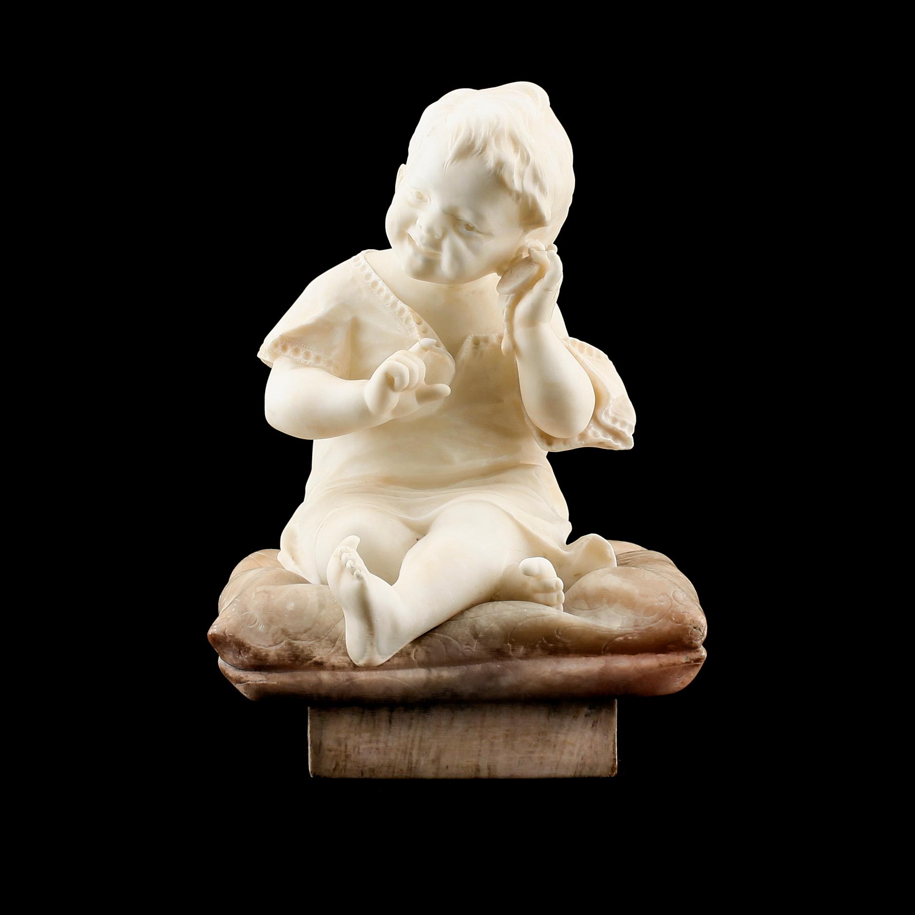 SKULPTUR, alabster, signerad G Jochini, 1900-talets första hälft.