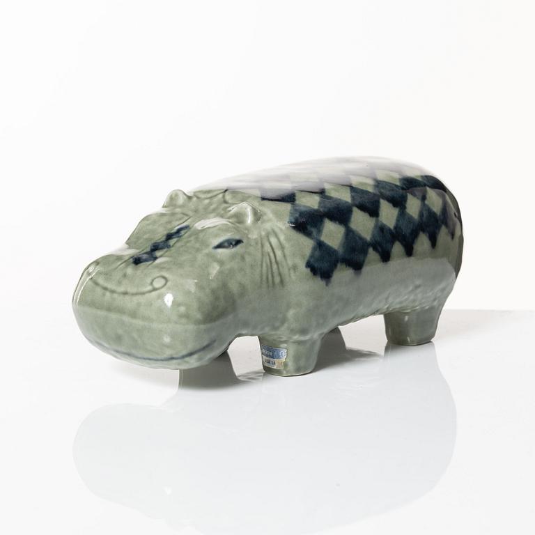 Lisa Larson, a stoneware figurine, 'Flodhäst' (Hippopotamus) from the series 'Stora zoo', Gustavsberg.