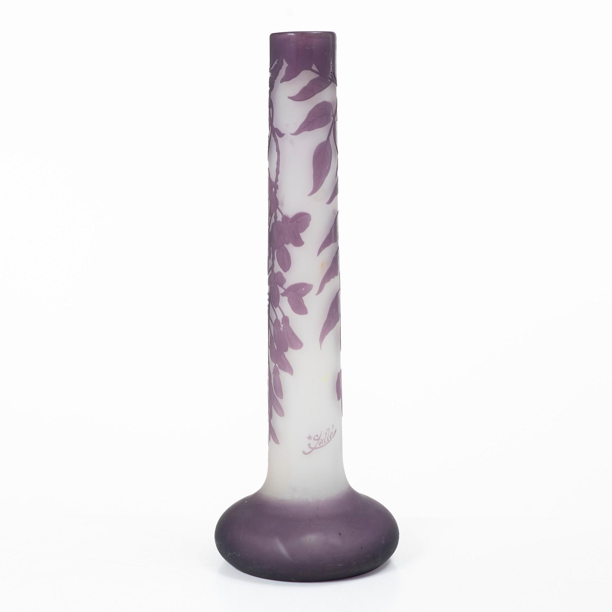Emile Gallé, vas, överfångsglas, Nancy, Frankrike efter 1904.