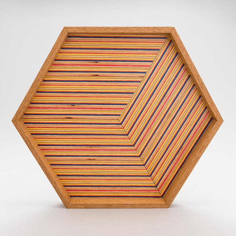 ALEKSI PUUSTINEN, BRICKA, "Hexagon Tray", signerad.