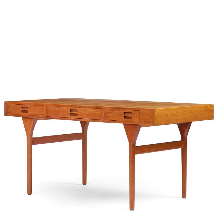 Nanna Ditzel, a teak desk model "93-4", Søren Willadsens Møbelfabrik, Denmark, 1950s.