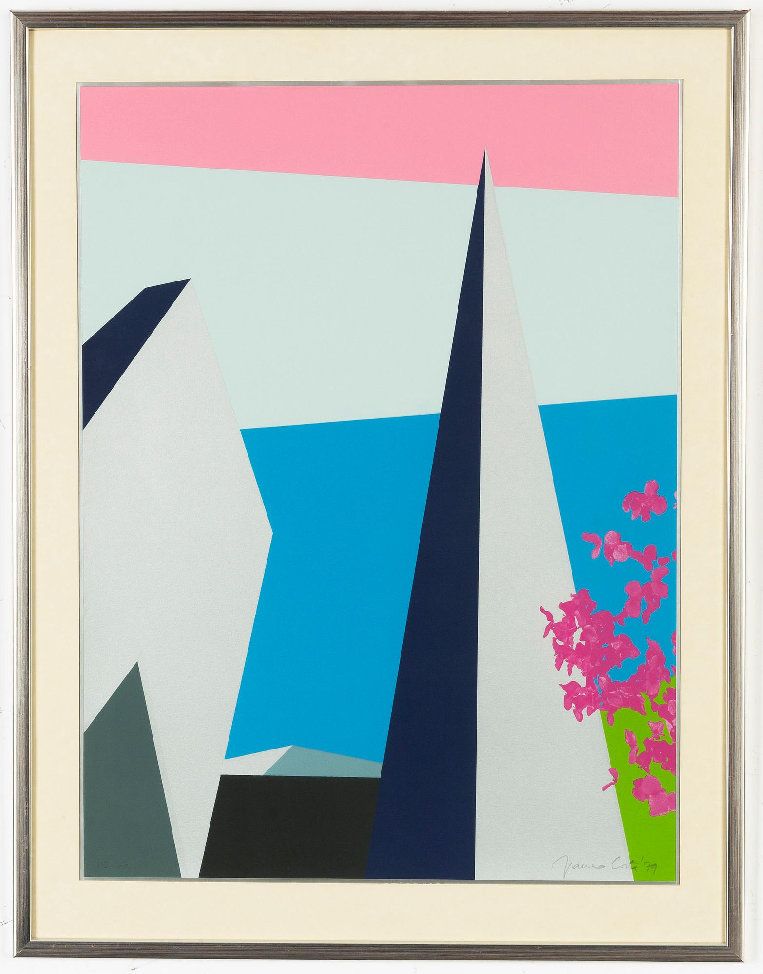 Franco Costa, a silkscreen triptych in colours, 1979, signed 113/160.