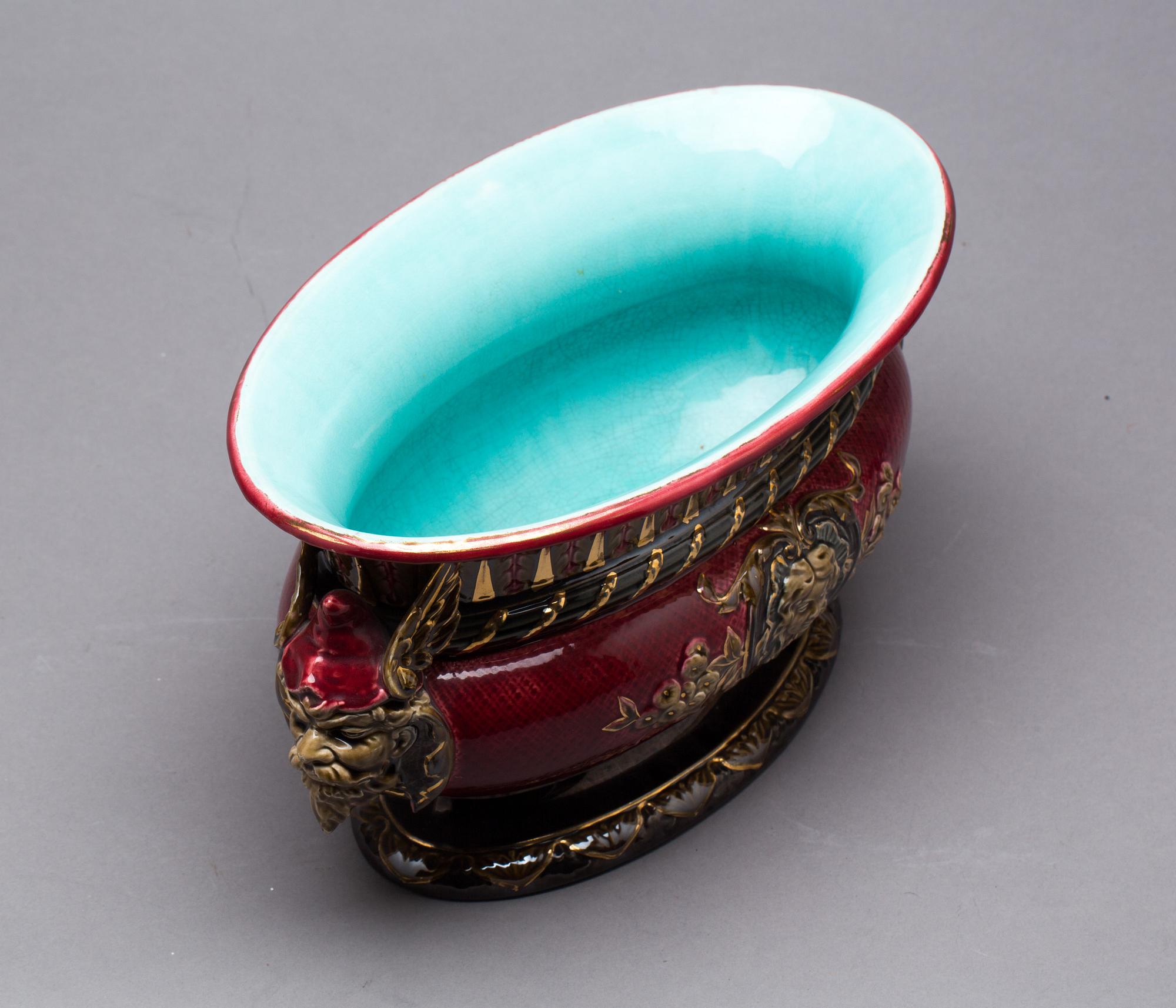 JARDINIERE MAJOLIKA Rörstrand  1800-talets slut.