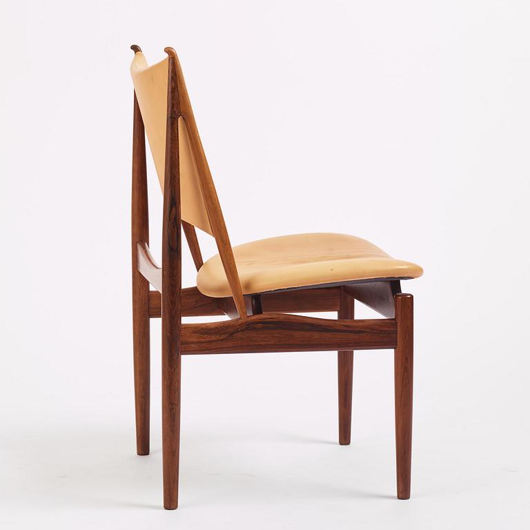 Finn Juhl, a rosewood "Egyptian" chair model FJ49, cabinetmaker Niels Vodder, Copenhagen, 1950s-60s.