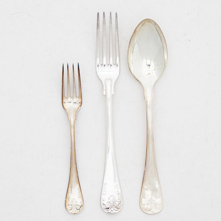 40 pieces of French Lily silver cutlery, including CG Hallberg, 1950s - 1960s, Sweden.