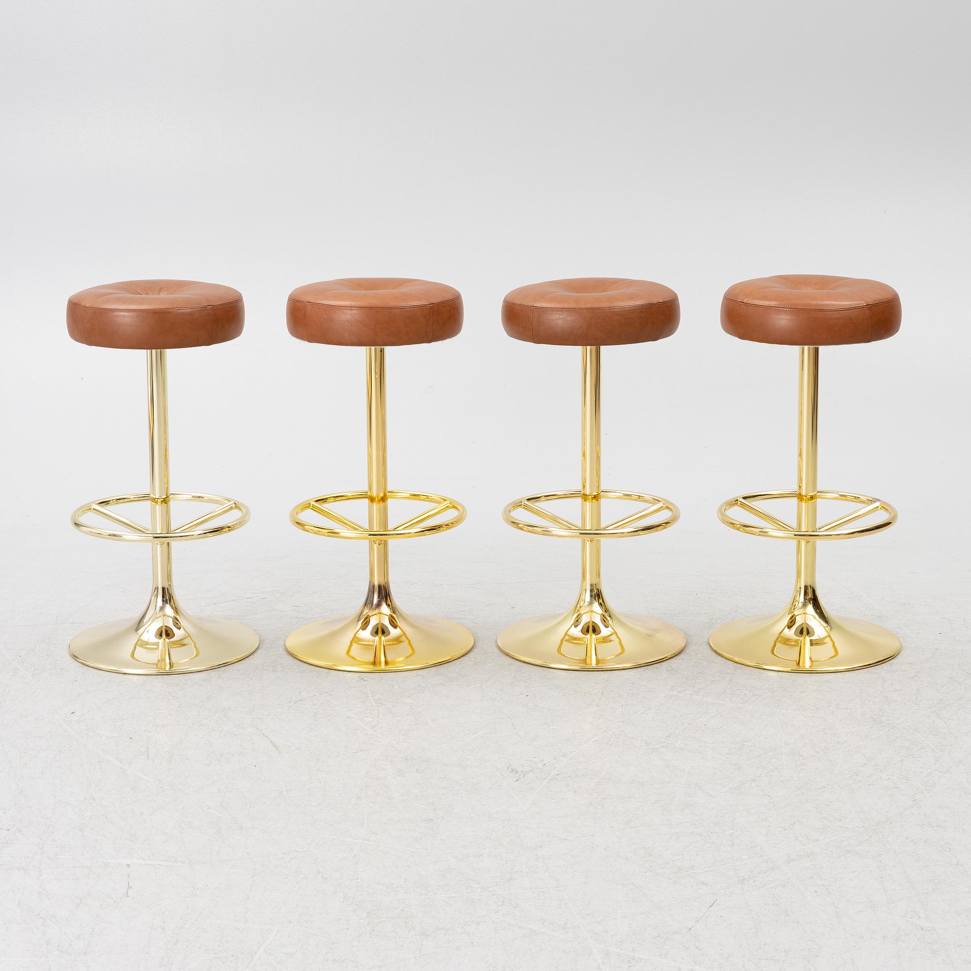 Four bar stools, Johansson Design, Sweden, late 20th century.