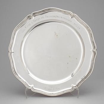 BRICKA, silver, Ludvig Dahlström & Co, Skövde, 1921. Vikt ca 690g.