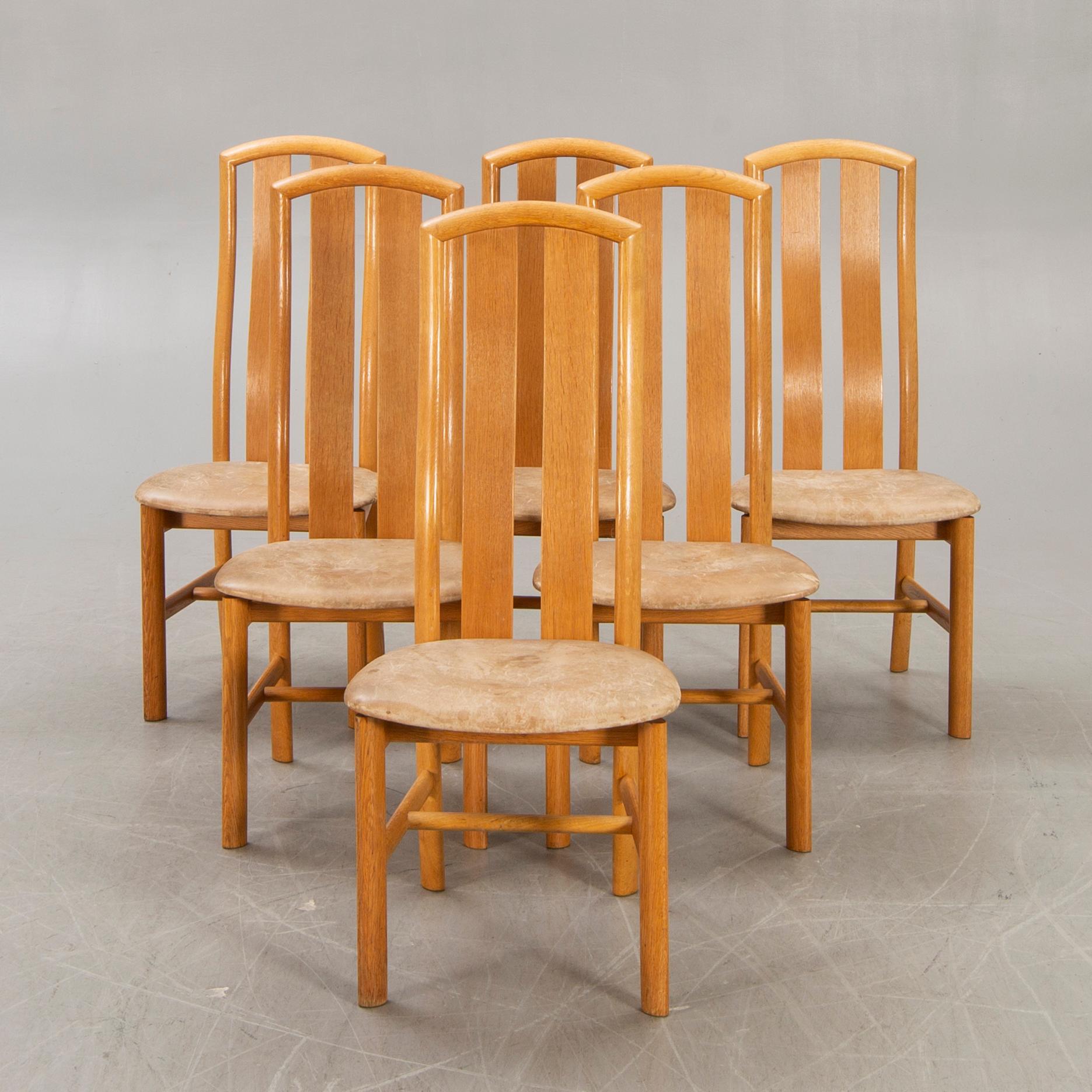 Stolar, 6 st, troligen Danmark, 1960-70-tal.