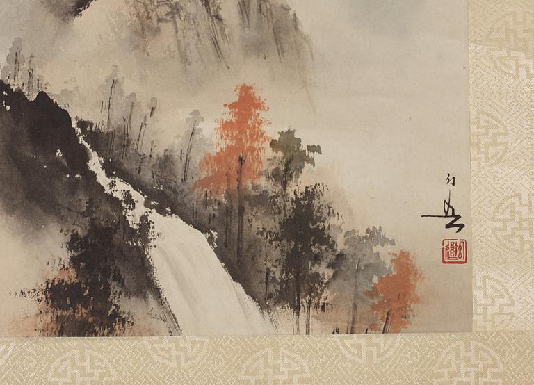 Two hanging scrolls of landscapes by Huang Huanwu (1906-1985), signed.