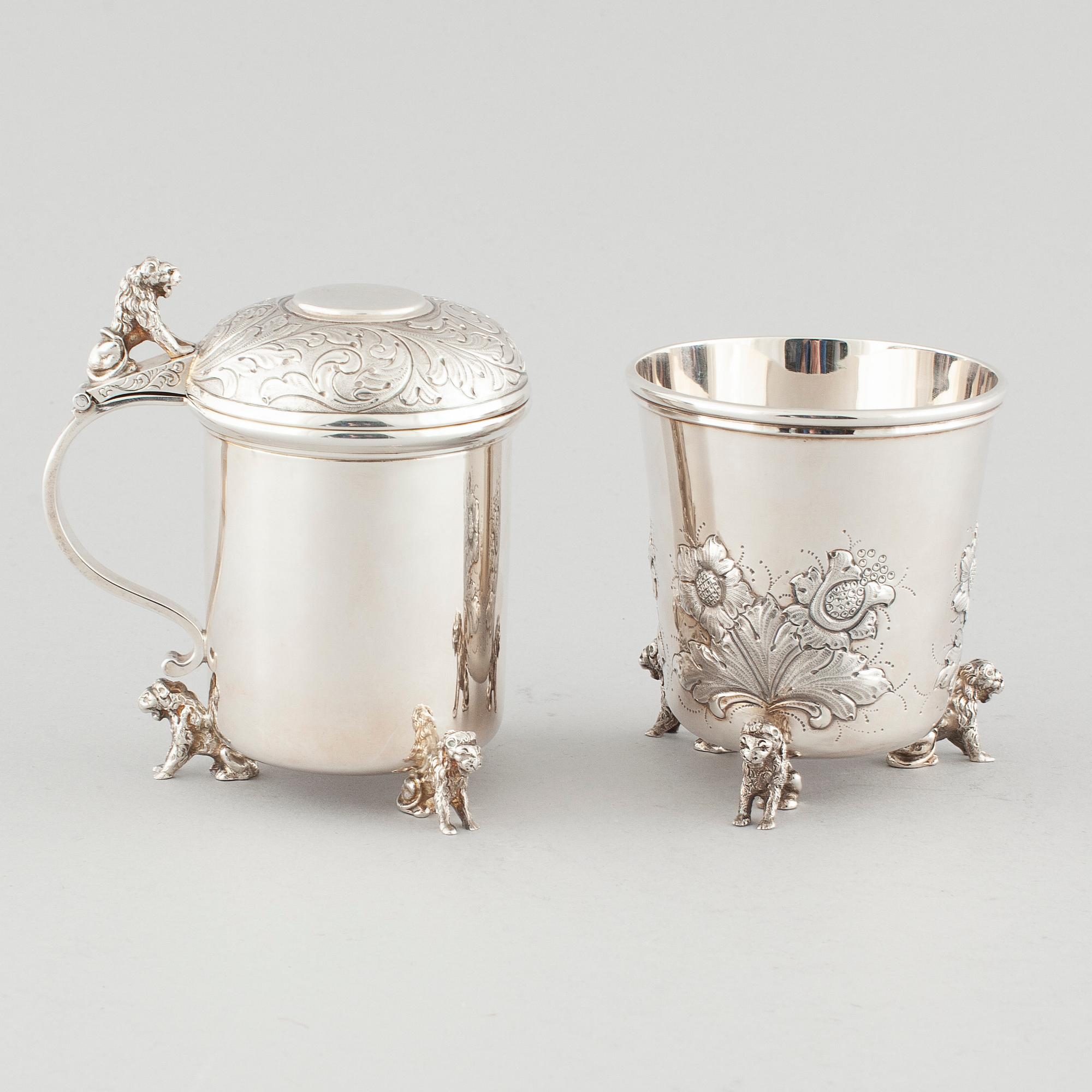 A silver jug and vase by Preben Salomonsen, Denmark from the second half of the 20th century.